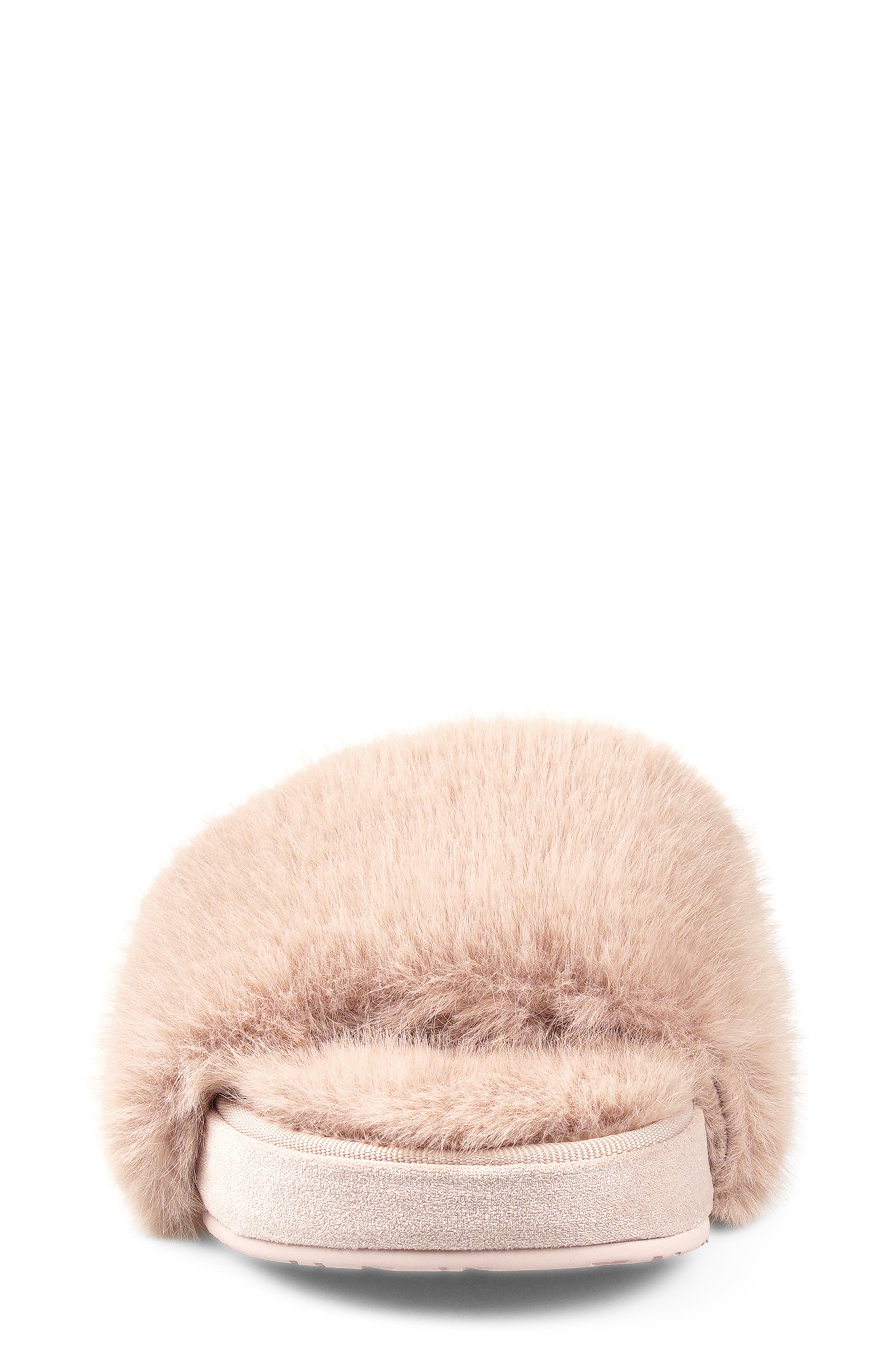 Macklin Faux Fur Slipper, Alternate, color, BLUSH FAUX