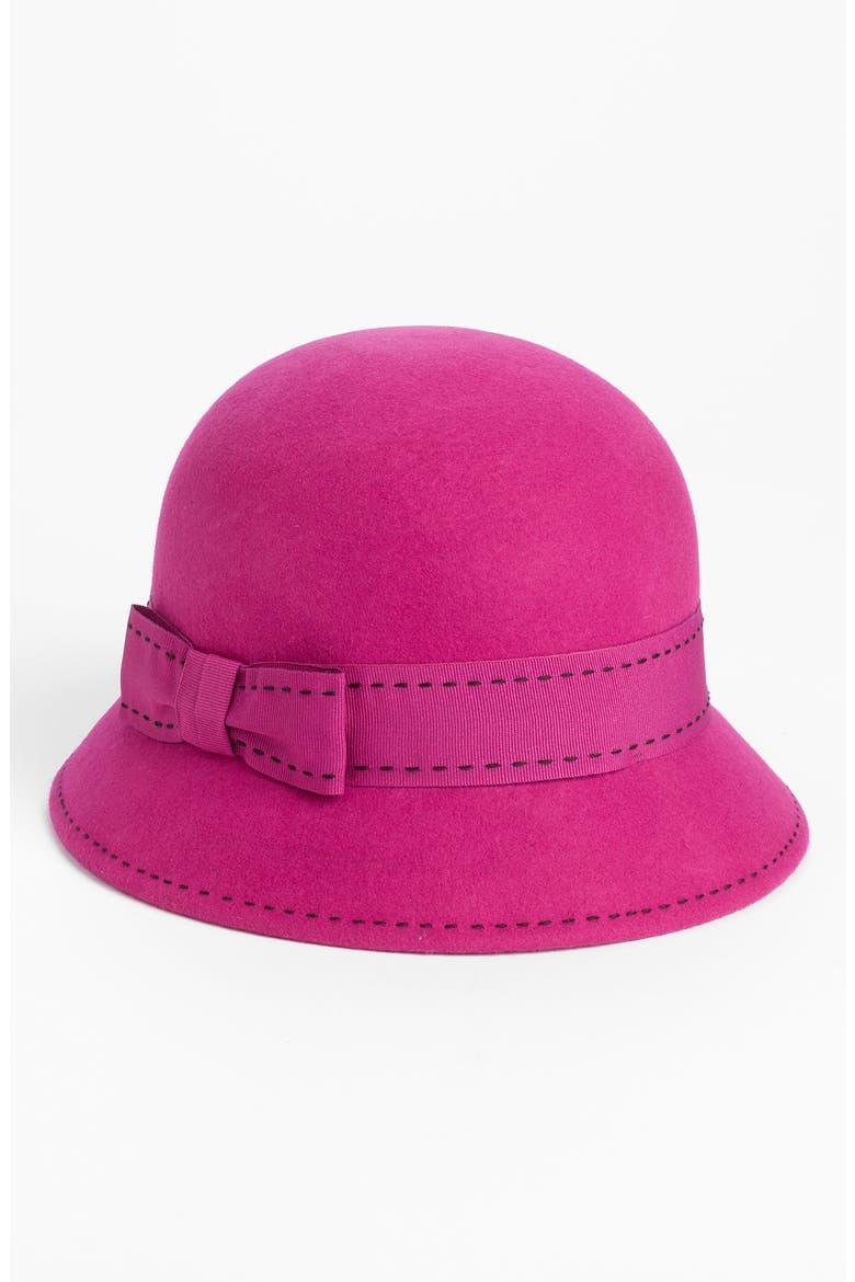 Contrast Stitch Cloche, Main, color, FUCHSIA