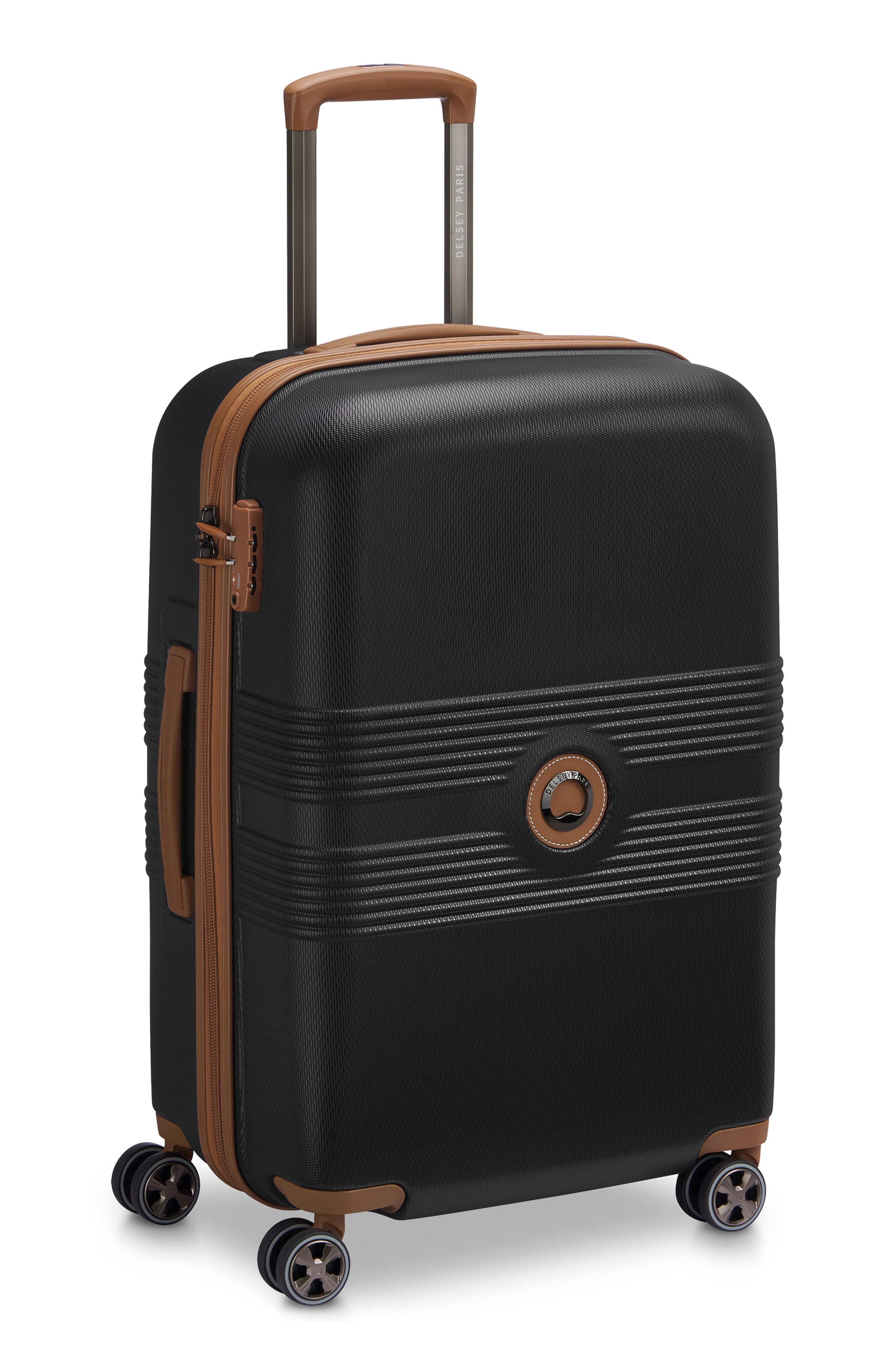 DELSEY Flanerie 24-Inch Hardside Spinner Luggage, Alternate, color, Black/ Brown