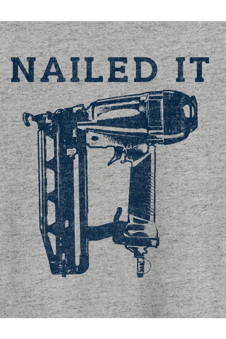 Big & Tall Nailed It Graphic Tee, Alternate, color, HEATHER GREY
