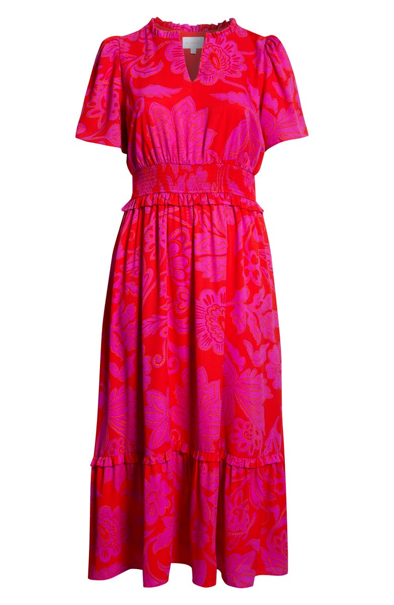 SUGARLIPS Imara Floral Valencia Maxi Dress, Alternate, color, Red-Fuchsia