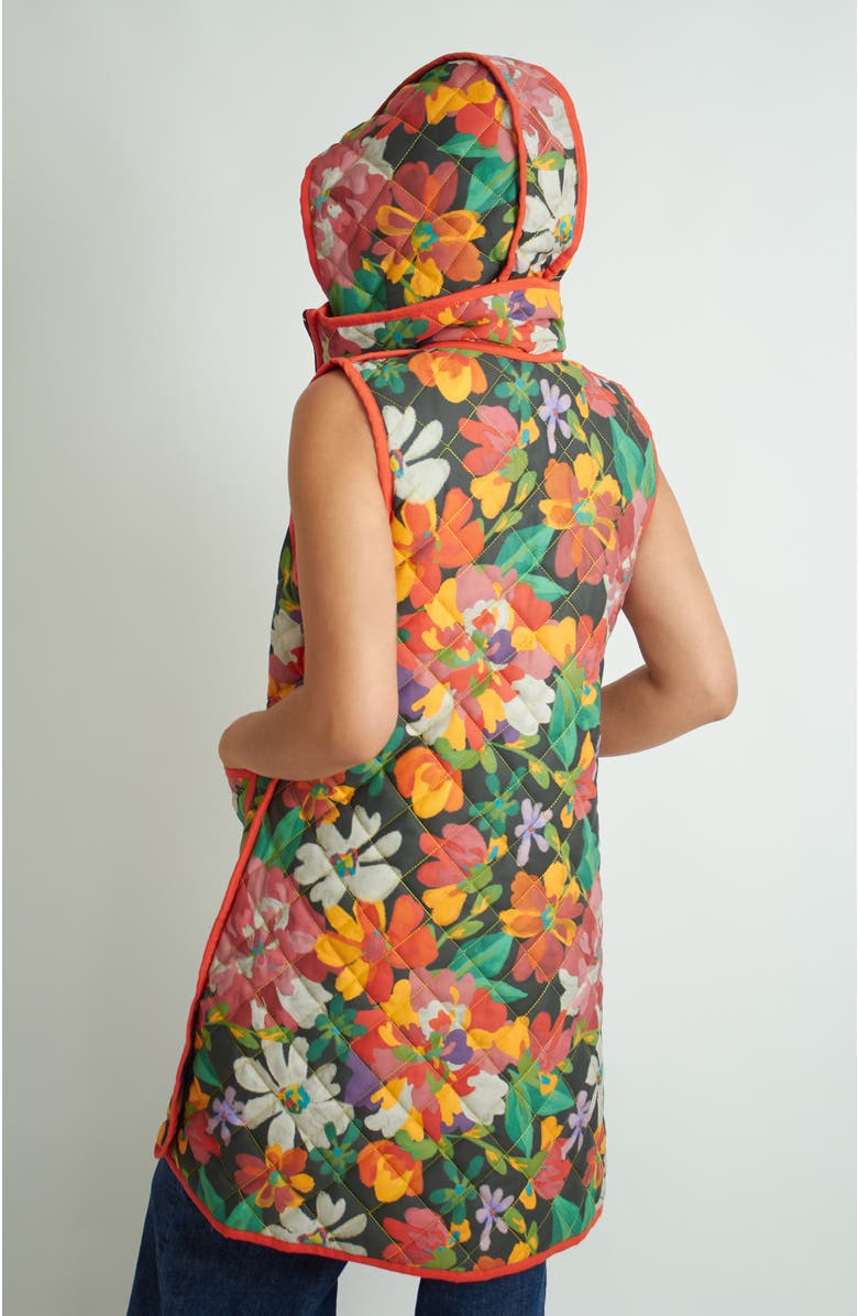 Florencia Davalos Juani Vest, Alternate, color, Green Garden / Brown Floral