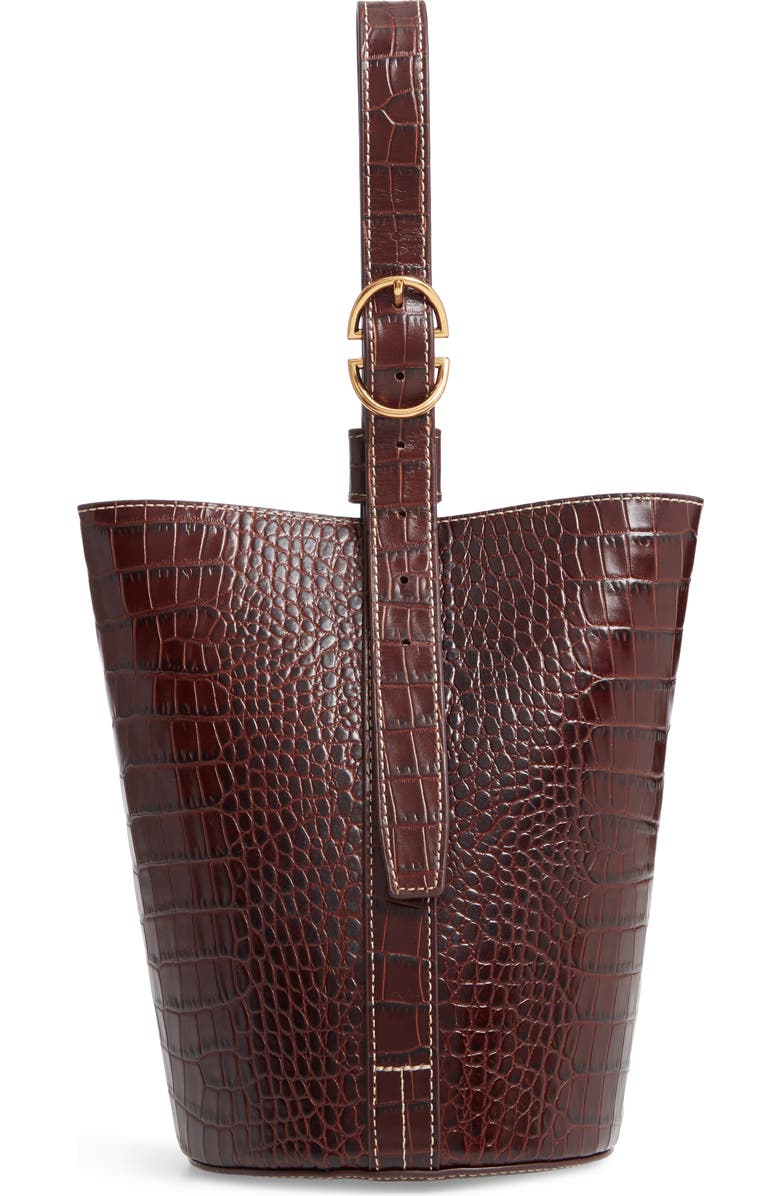 TRADEMARK Small Leather Bucket Bag, Main, color,