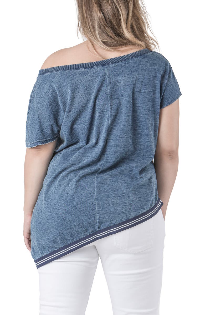 Standards & Practices Thereasa Asymmetric Hem Top, Alternate, color, Indigo