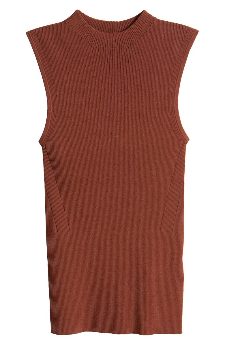 BOSS Feskies Rib Funnel Neck Sleeveless Sweater, Alternate, color, Rust/Coppr