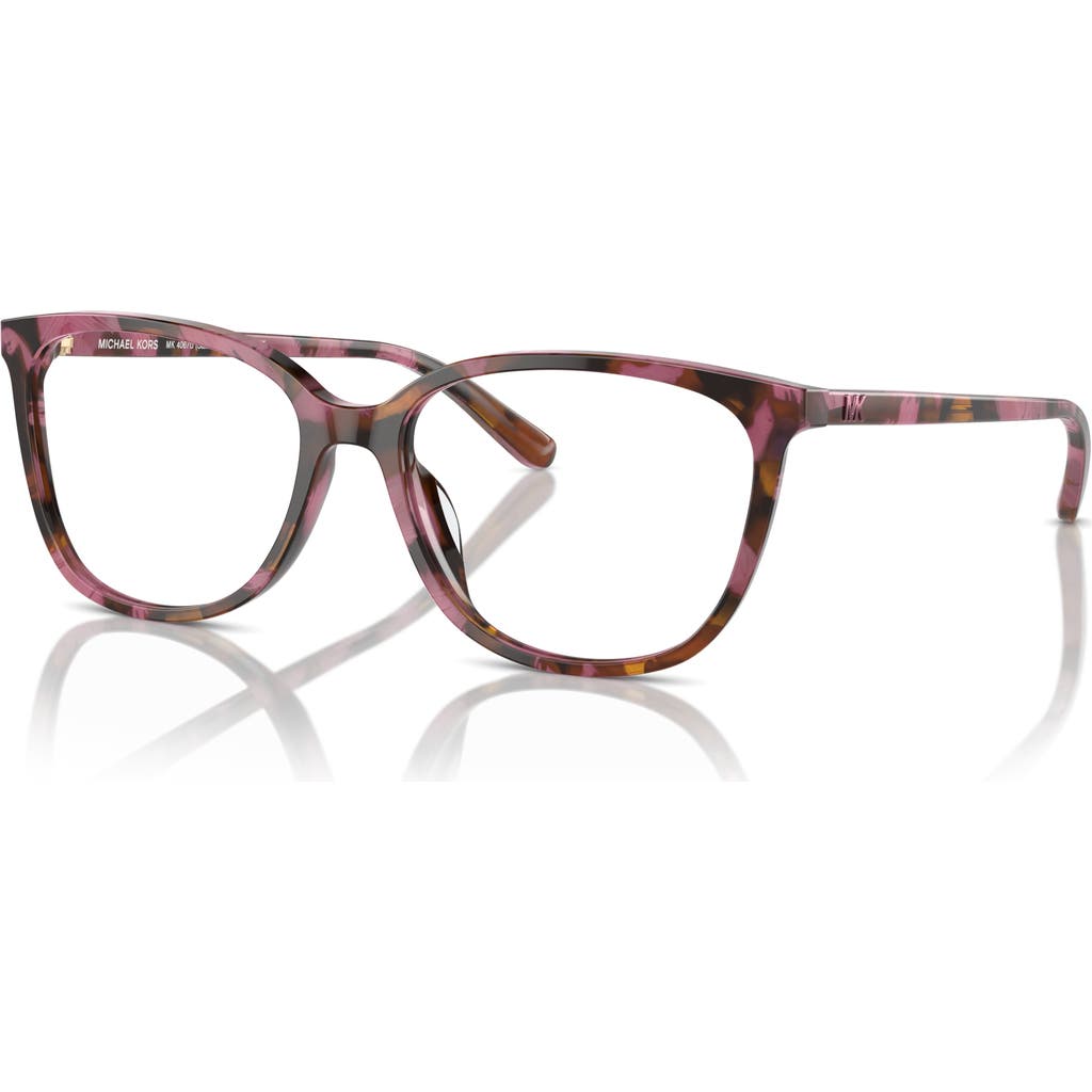 Michael Kors 55mm Rectangle Optical Glasses In Brown