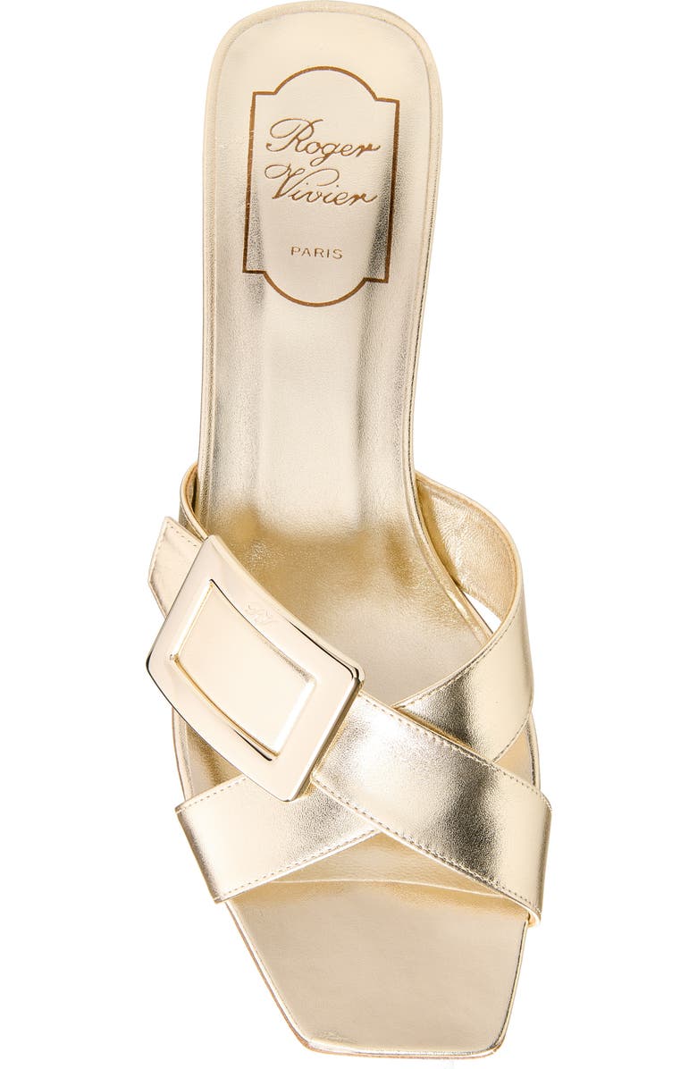Roger Vivier Crossover Slide Sandal, Alternate, color, Oro Chiaro