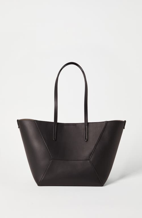 Shop Brunello Cucinelli Small Calfskin Bc Duo Bag In Pine Cone Brown