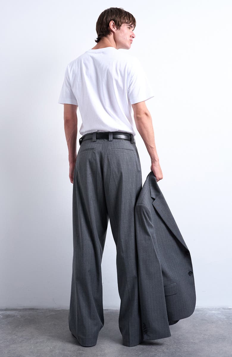 Topman Straight Leg Suit Pants, Alternate, color, Charcoal