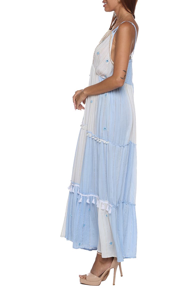 Embellished Cover-Up Maxi Dress, Alternate, color, BLUE