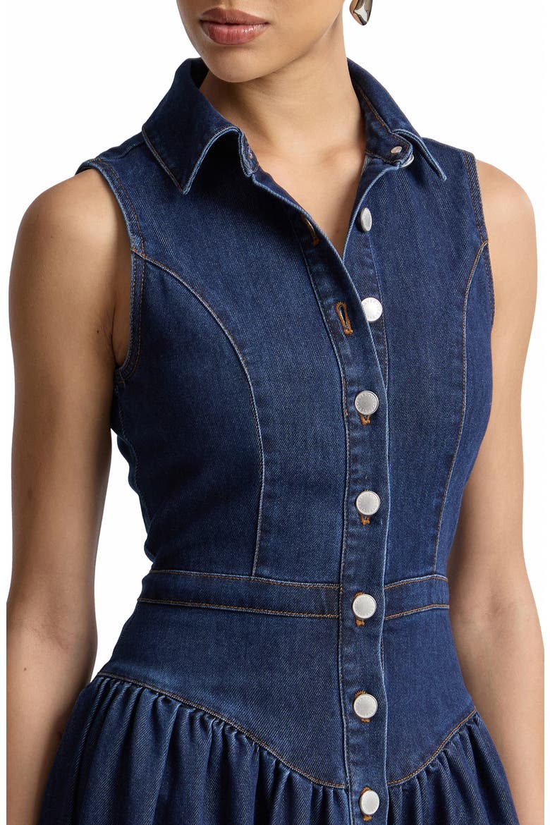 Sleeveless Denim Midi Dress, Alternate, color, ROYAL RINSE