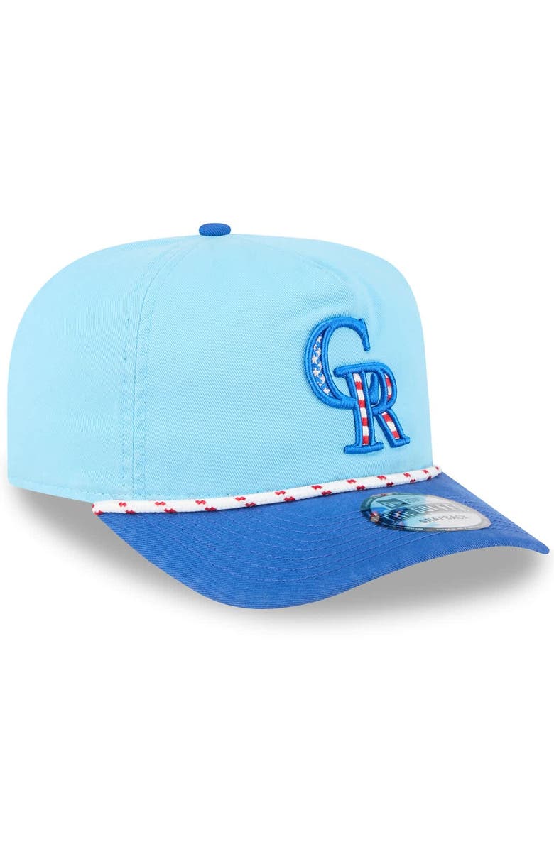New Era Men's New Era Light Blue/Blue Colorado Rockies 2025 Fourth of July Golfer Snapback Hat, Alternate, color, Light Blue