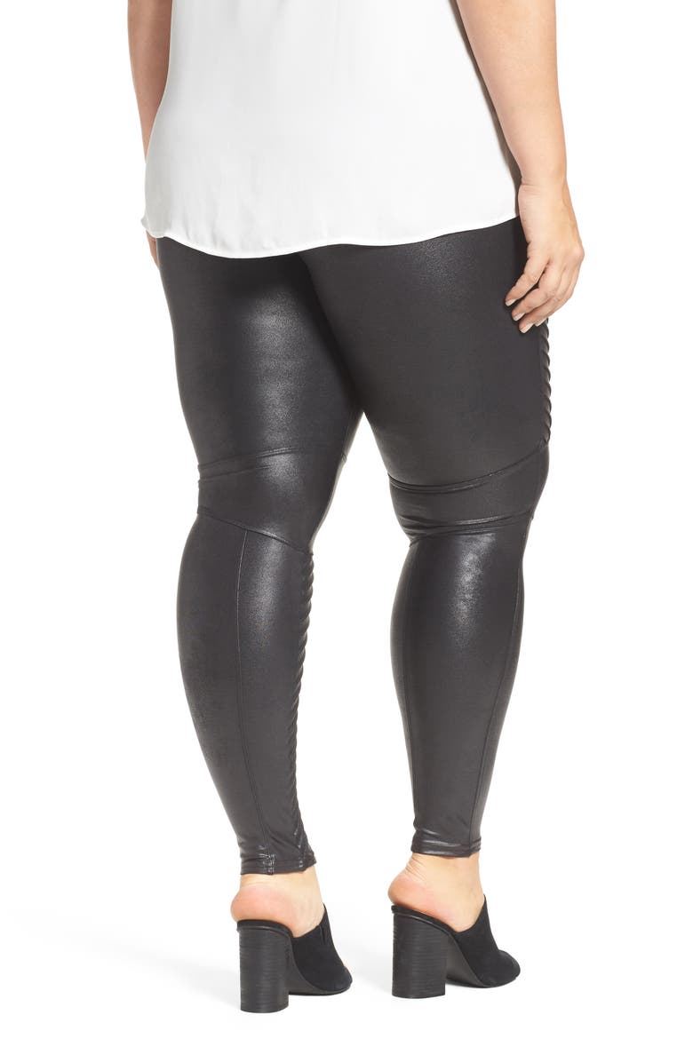 High Waist Moto Leggings, Alternate, color, VERY BLACK