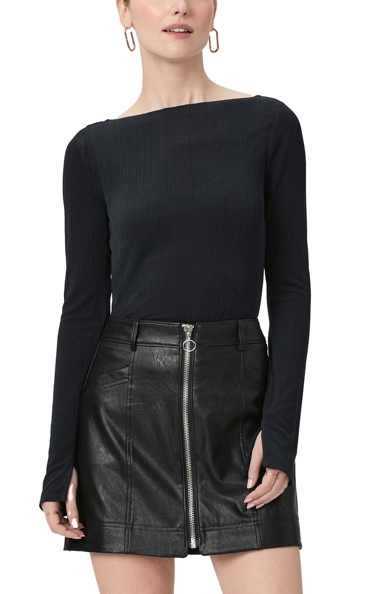 PAIGE Nomi Faux Leather Miniskirt, Alternate, color,