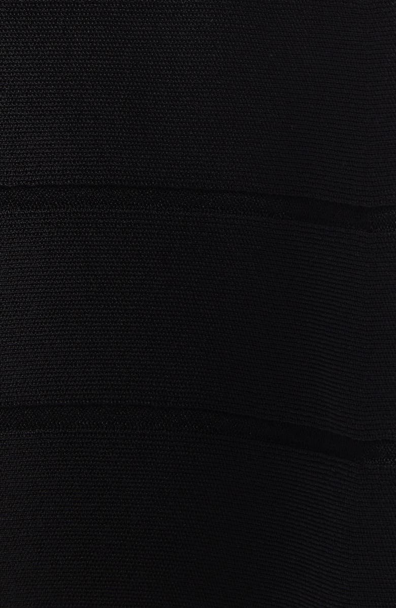 Balmain Stripe Ottoman Stitch Sweater Dress, Alternate, color, 0Pa Black