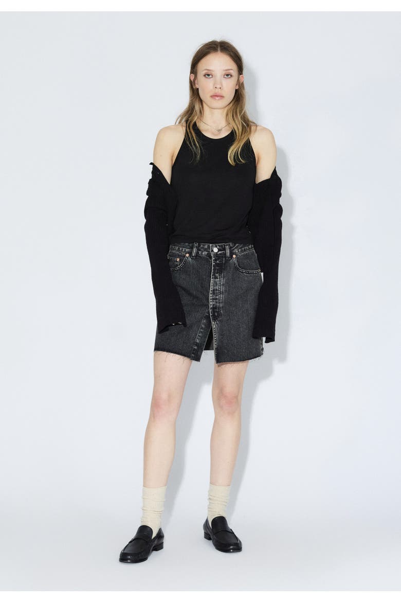 Ara Denim Skirt, Alternate, color, Aged Black