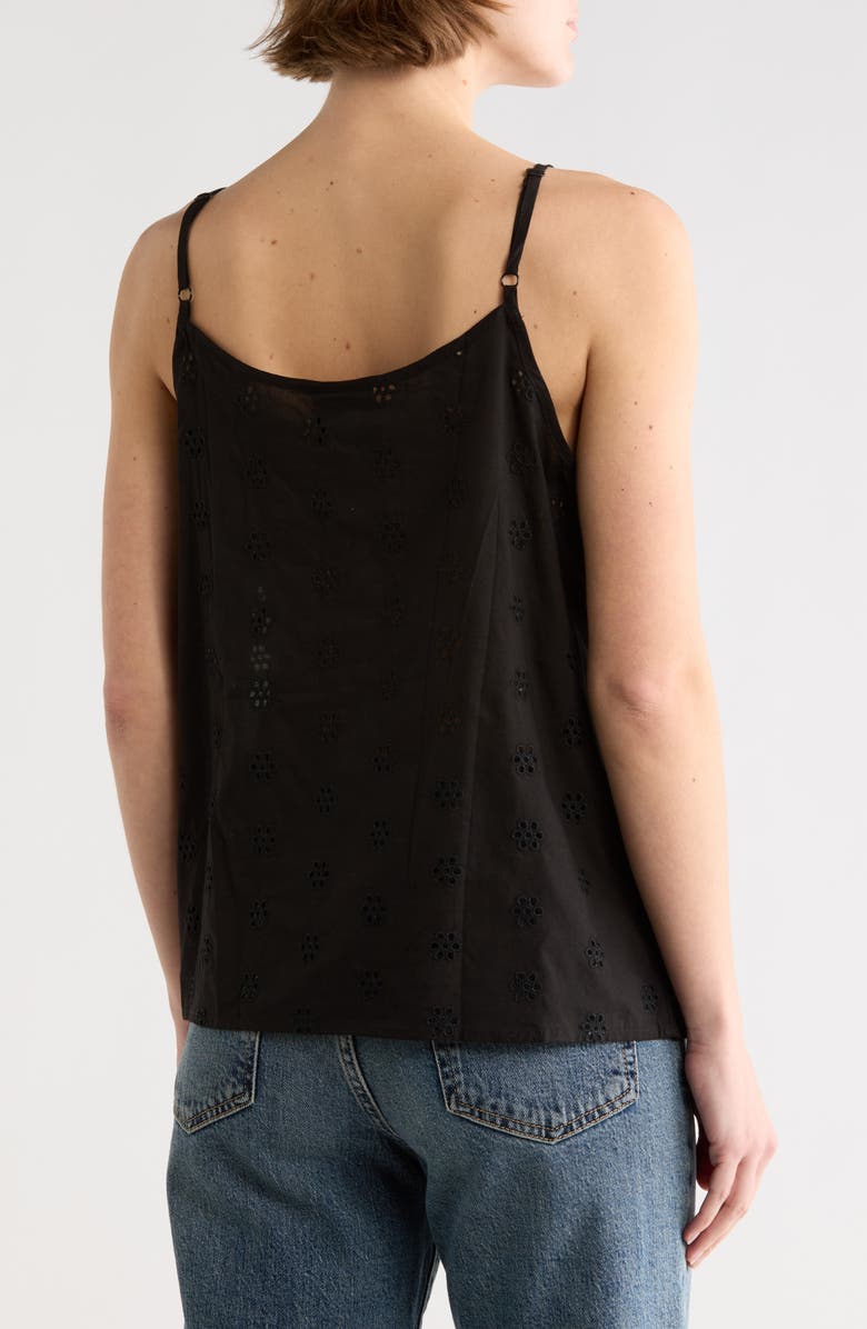 Forgotten Grace Double Ruffle Eyelet Cami, Alternate, color, Black