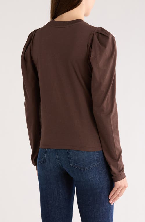 Frame The Femme Puff Sleeve Top In Brown