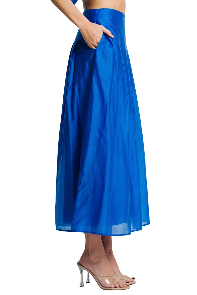 Pheona A-Line Midi Skirt, Alternate, color, BLUE