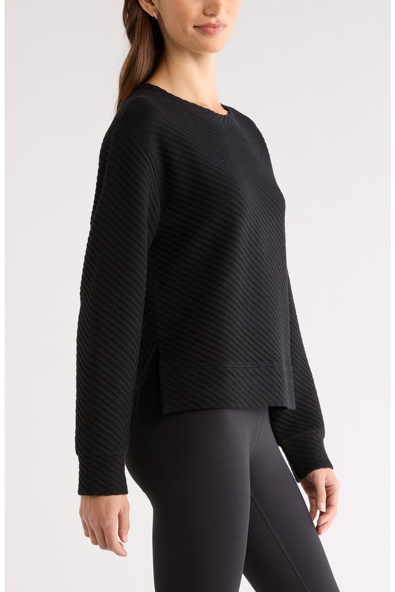 Ottoman Twill Sweater, Alternate, color, BLACK
