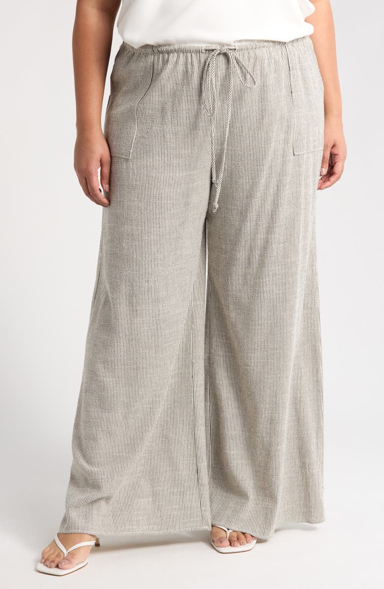 Renee C Stripe Wide Leg Pants, Main, color, White/ Black