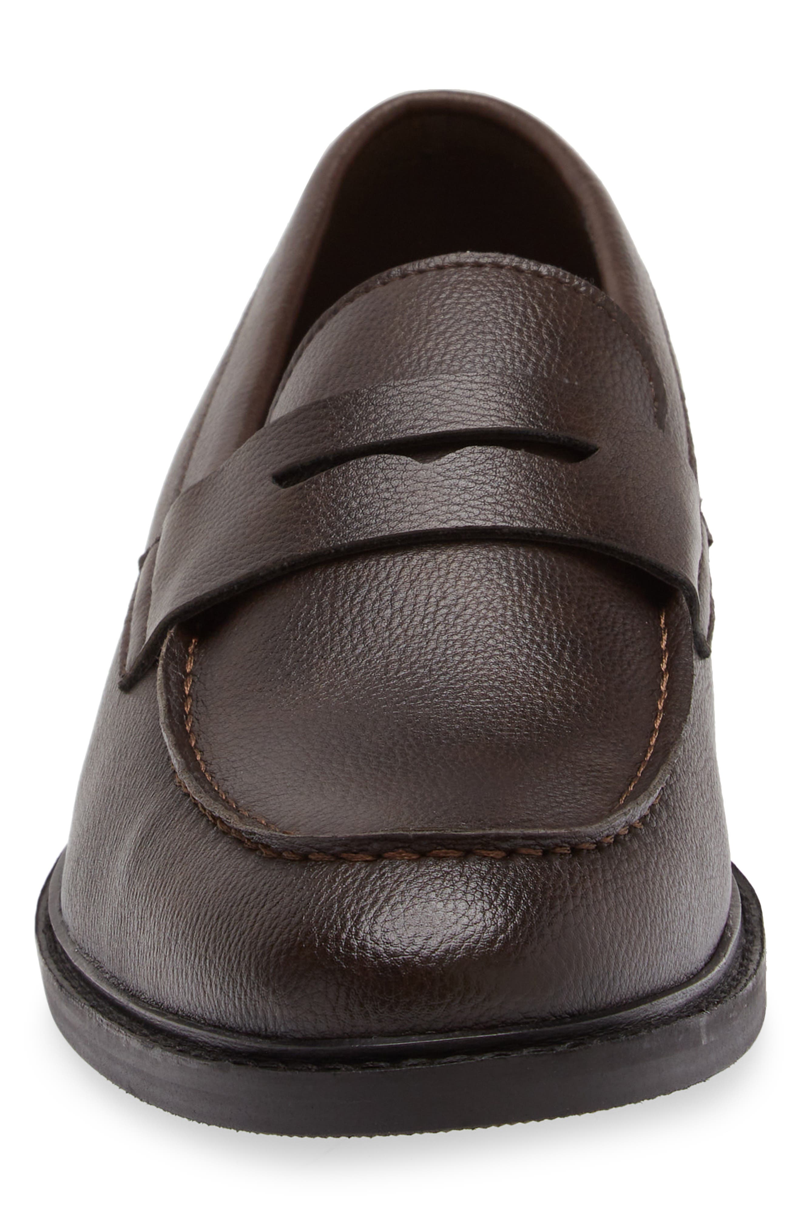 Wade Penny Loafer, Alternate, color, BROWN DARK