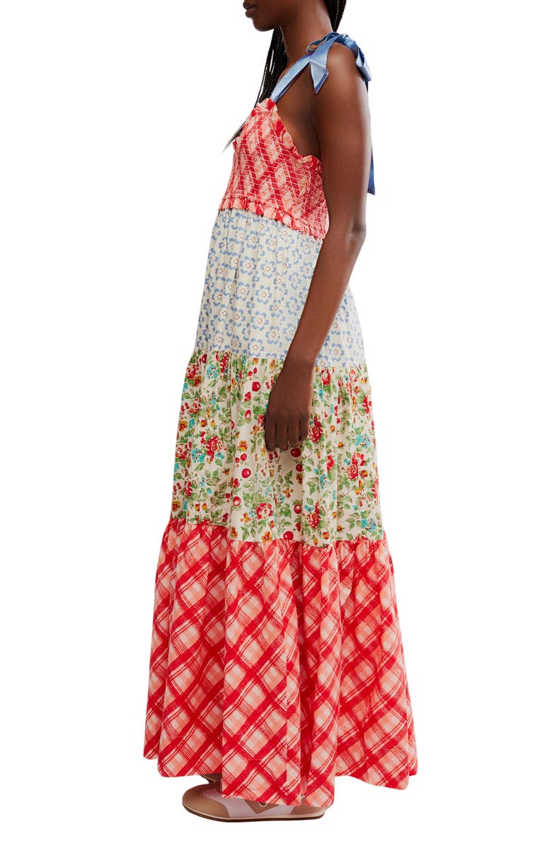 Free People Bluebell Mixed Print Cotton Maxi Dress, Alternate, color, Cherry Combo