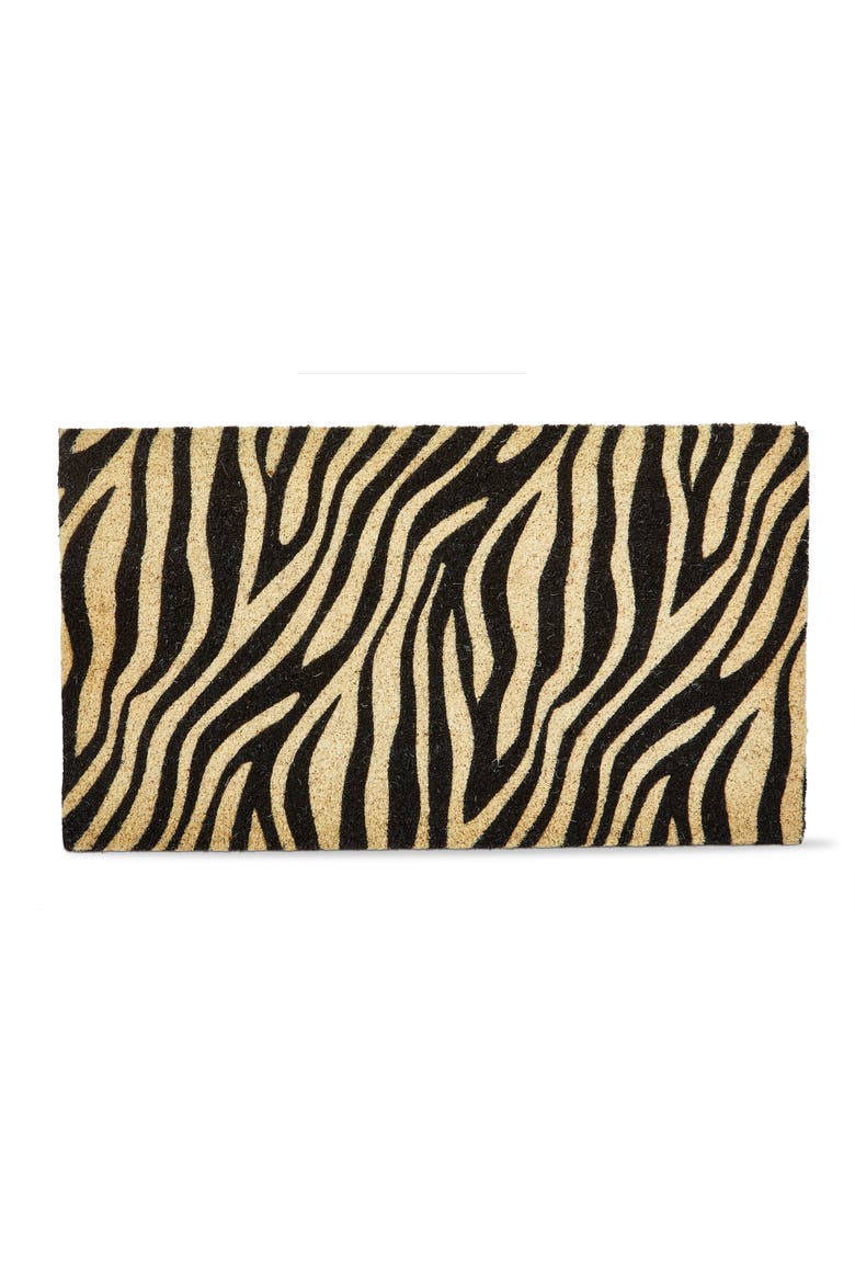 Zebra Non-Slip Coir Mat Multi Coir Everyday, Main, color, Black