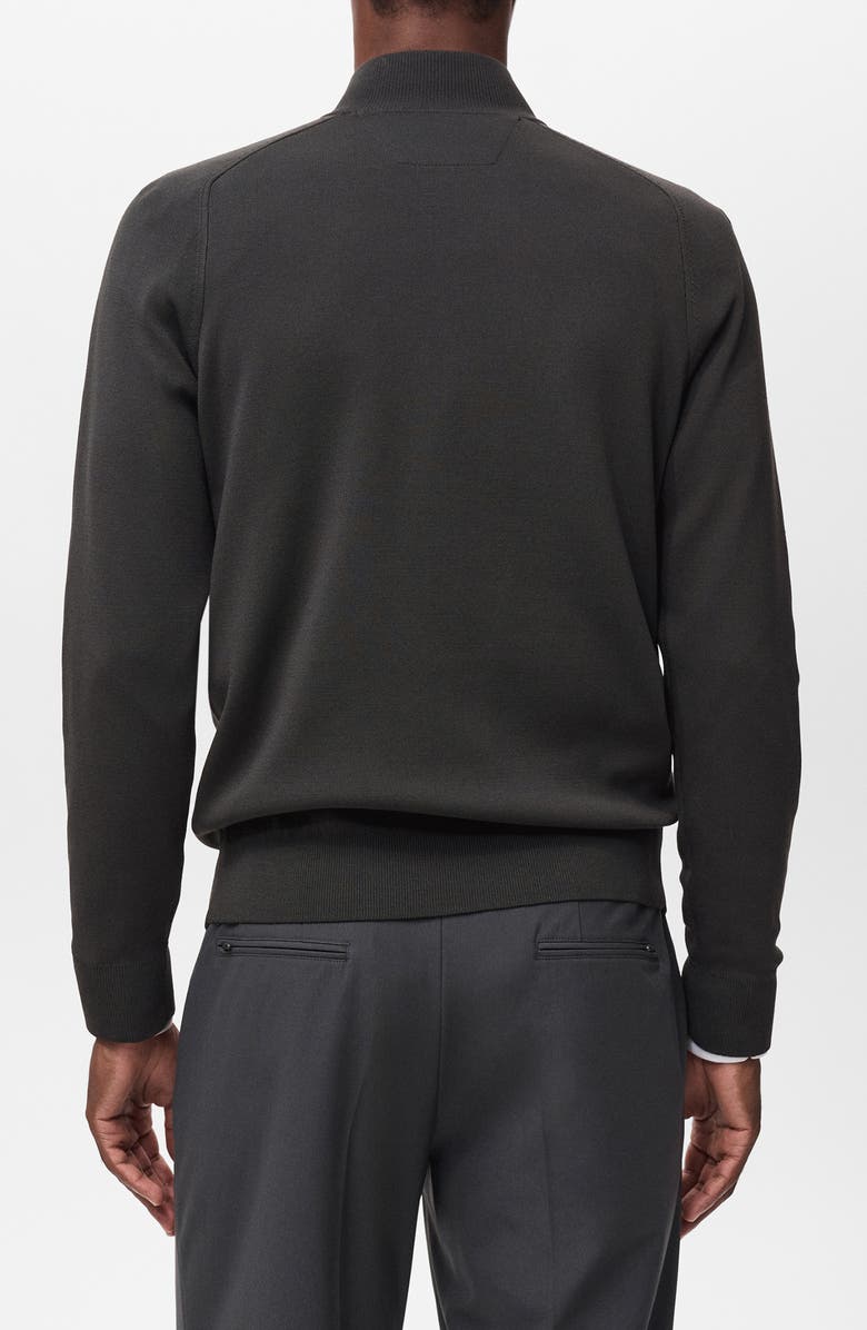 MANGO Thermoregulated Quarter Zip Sweater, Alternate, color, Dark Green