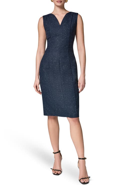 Slub Tweed Sheath Dress