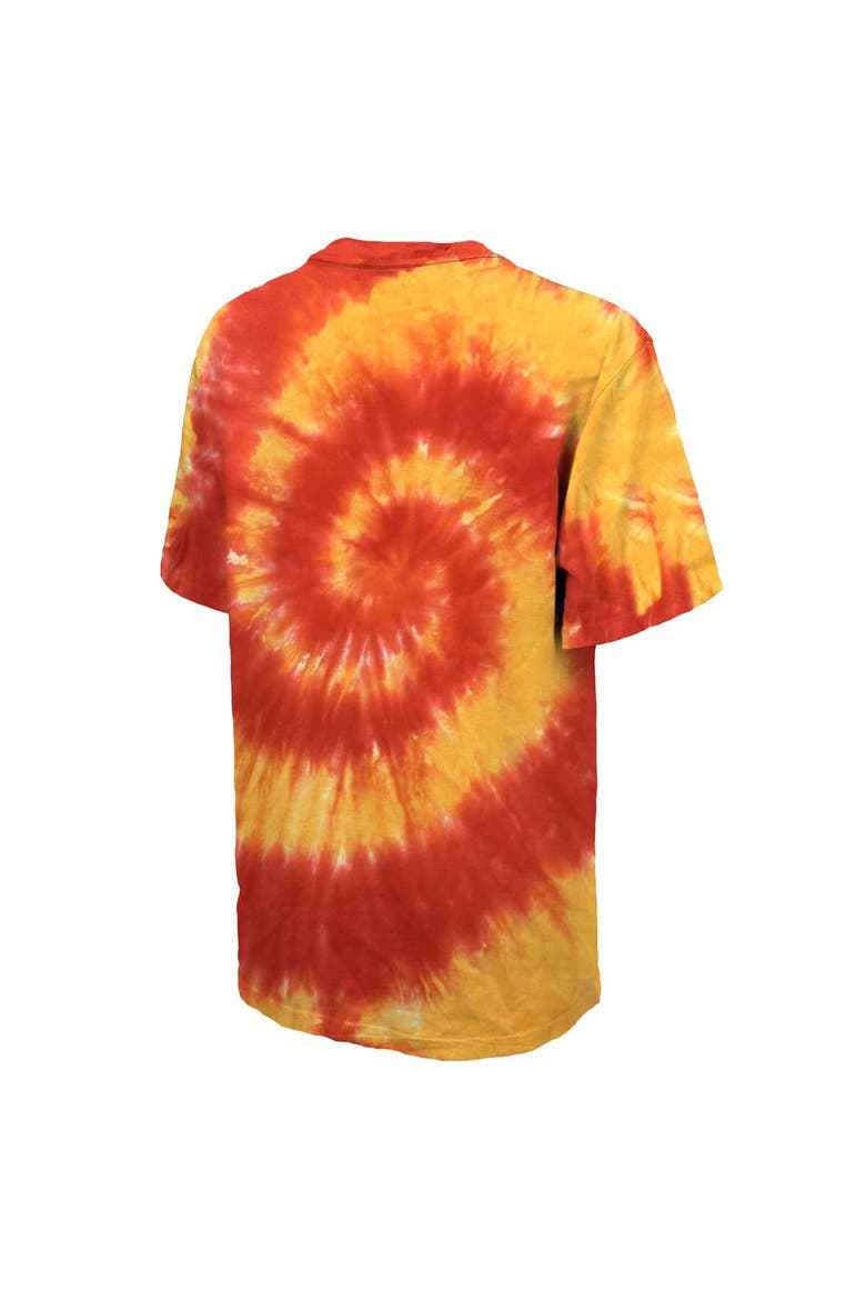 Women's Majestic Threads  Red/Gold Kansas City Chiefs Super Bowl LVIII Champions Oversized Tie-Dye T-Shirt, Alternate, color, Red