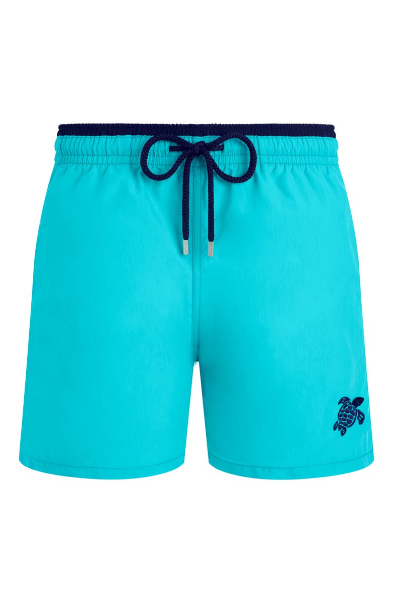 Vilebrequin Men's Solid Bicolor Length Swim Trunks, Alternate, color, Bora Bora