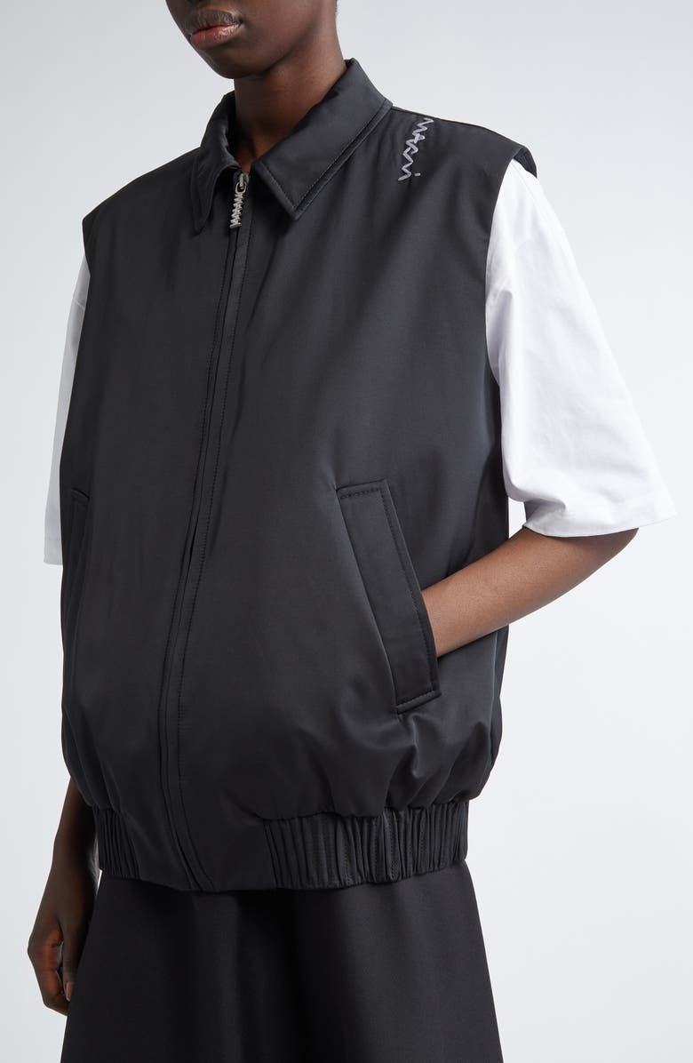 Marni Collared Bomber Vest, Alternate, color, Black