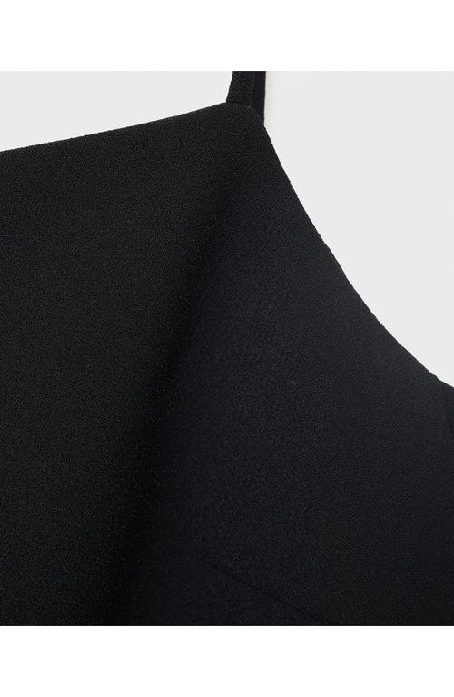 Mango Button Back Crop Camisole In Black