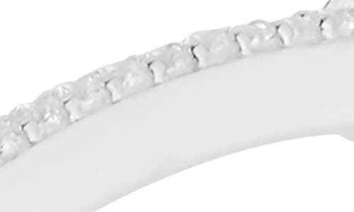 Chloe & Madison Chloe And Madison Xl Pavé Cubic Zirconia Hoop Earrings In Metallic