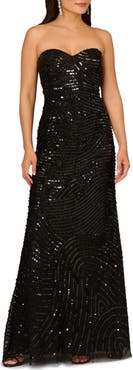 Aidan Mattox by Adrianna Papell Sequin Strapless Gown