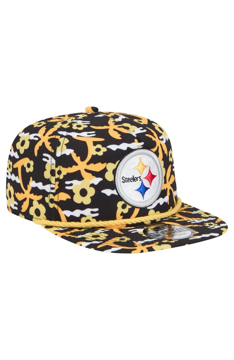 New Era Men's New Era Black Pittsburgh Steelers Wakey Wakey Golfer Snapback Hat, Alternate, color, Black
