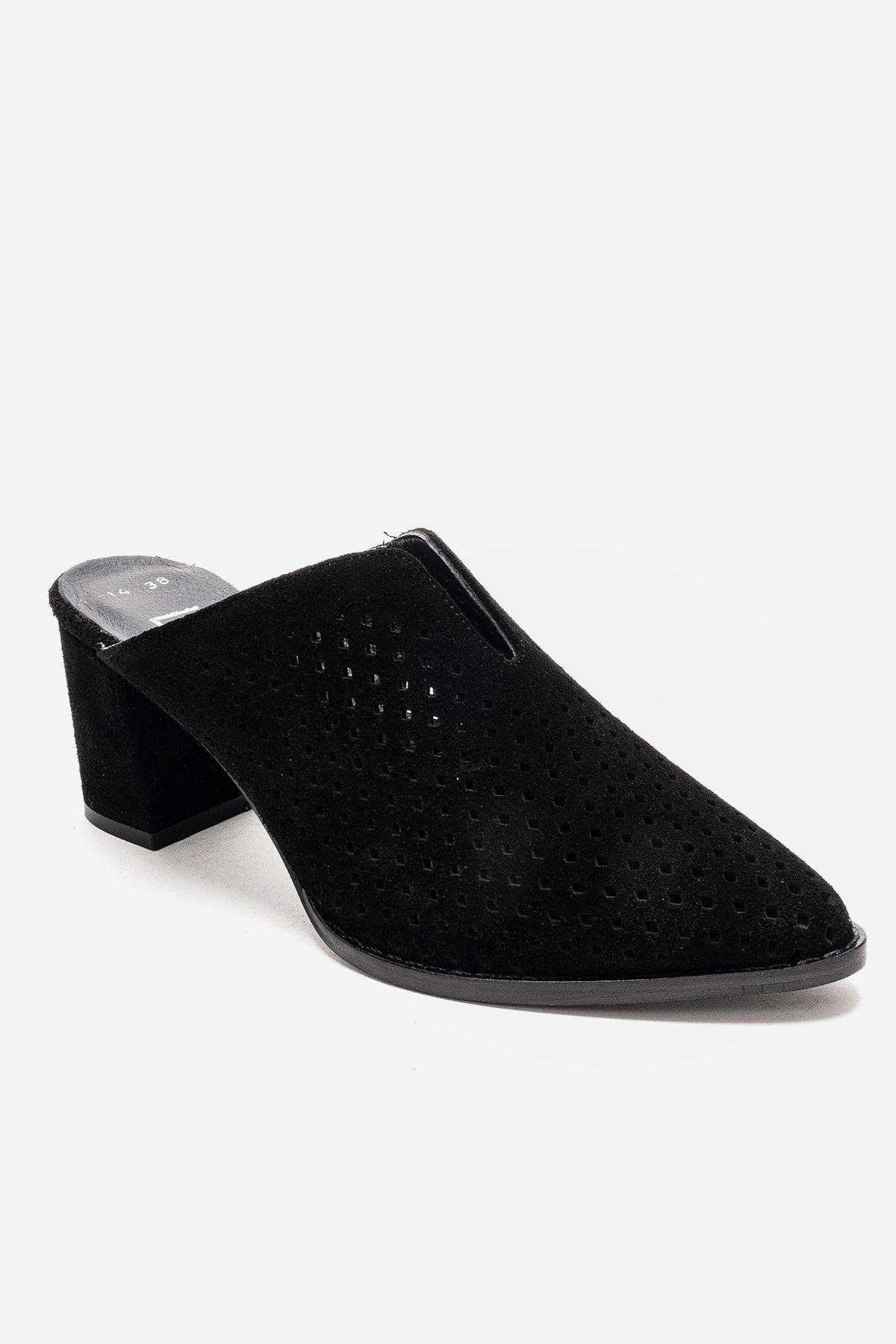 Toen Leather Block Heel Mule, Alternate, color, Black Suede