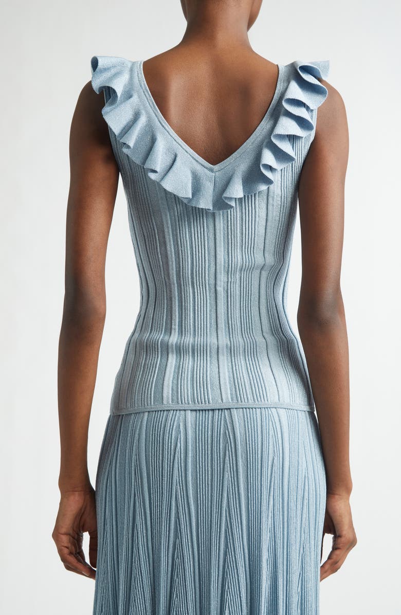 Zimmermann Aster Metallic Frill Sweater Tank, Alternate, color, Metallic Blue