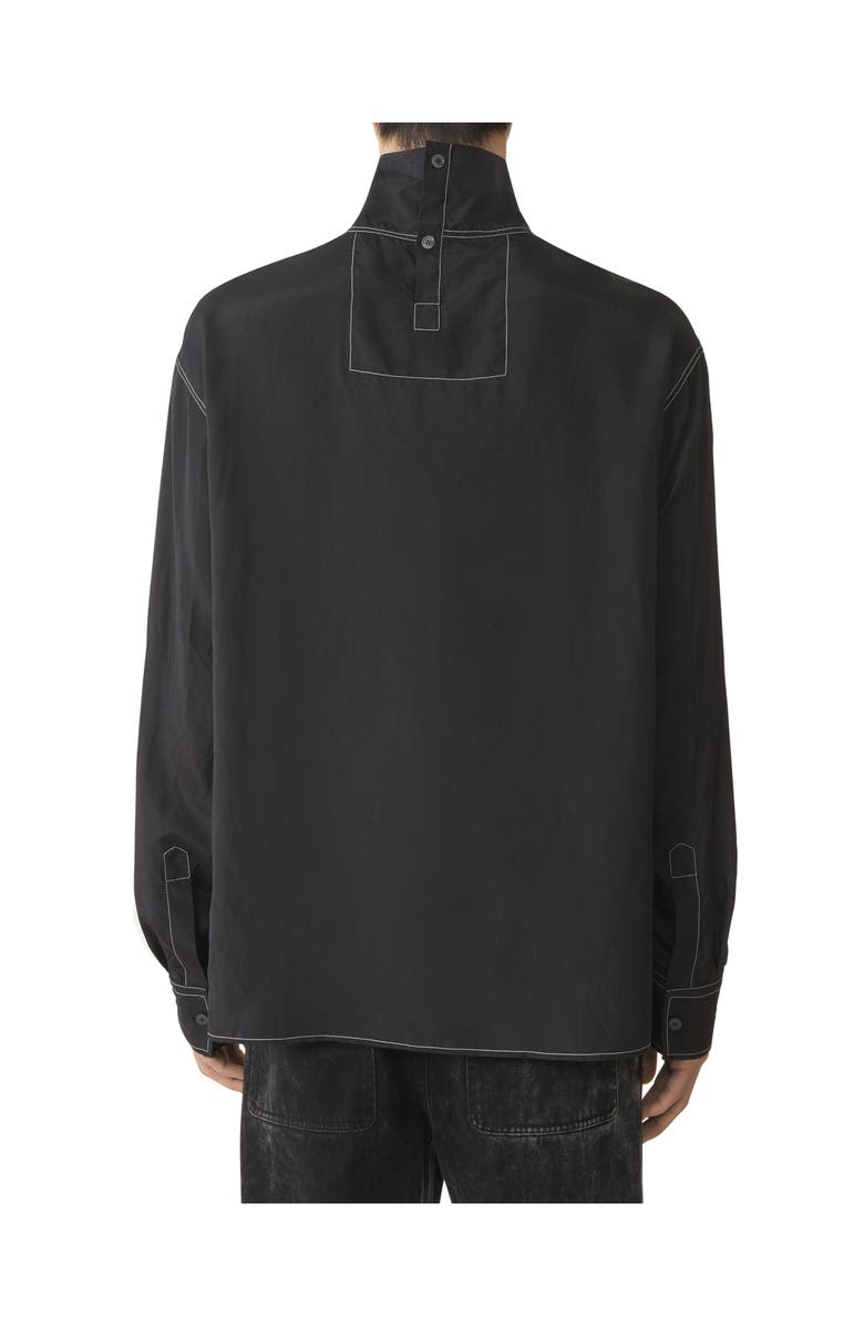Lanvin Silk High Neck Top, Alternate, color, Black