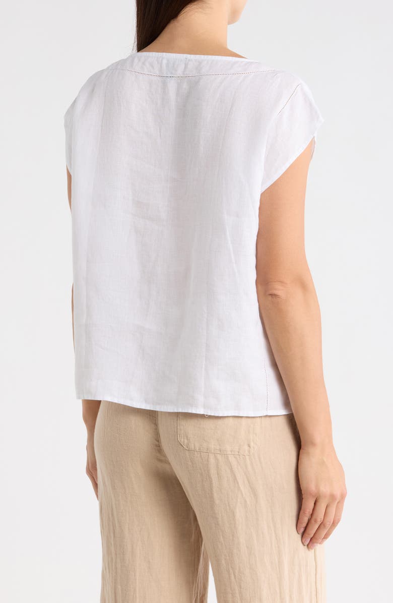 Eileen Fisher Linen Square Top, Alternate, color, White