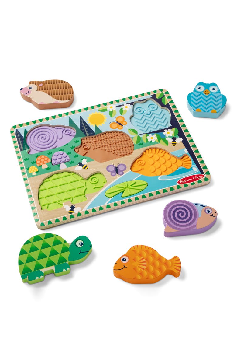 Melissa & Doug Touch & Feel Forest Friends Puzzle, Alternate, color, Multi