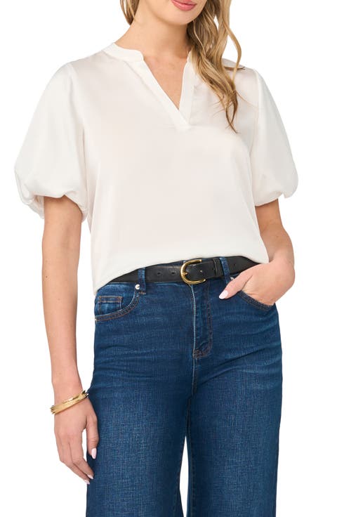 Puff Sleeve Satin Top