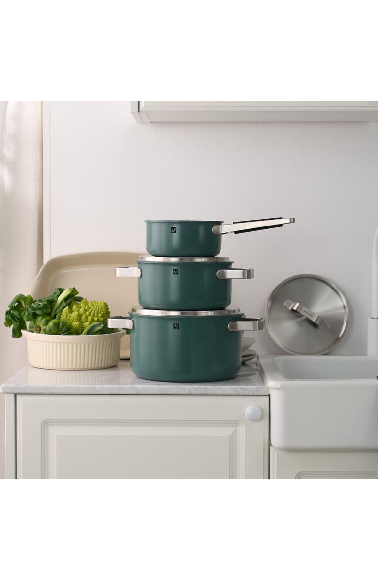 ZWILLING Pure 6-Piece Stainless Steel Cookware Set, Alternate, color, Green