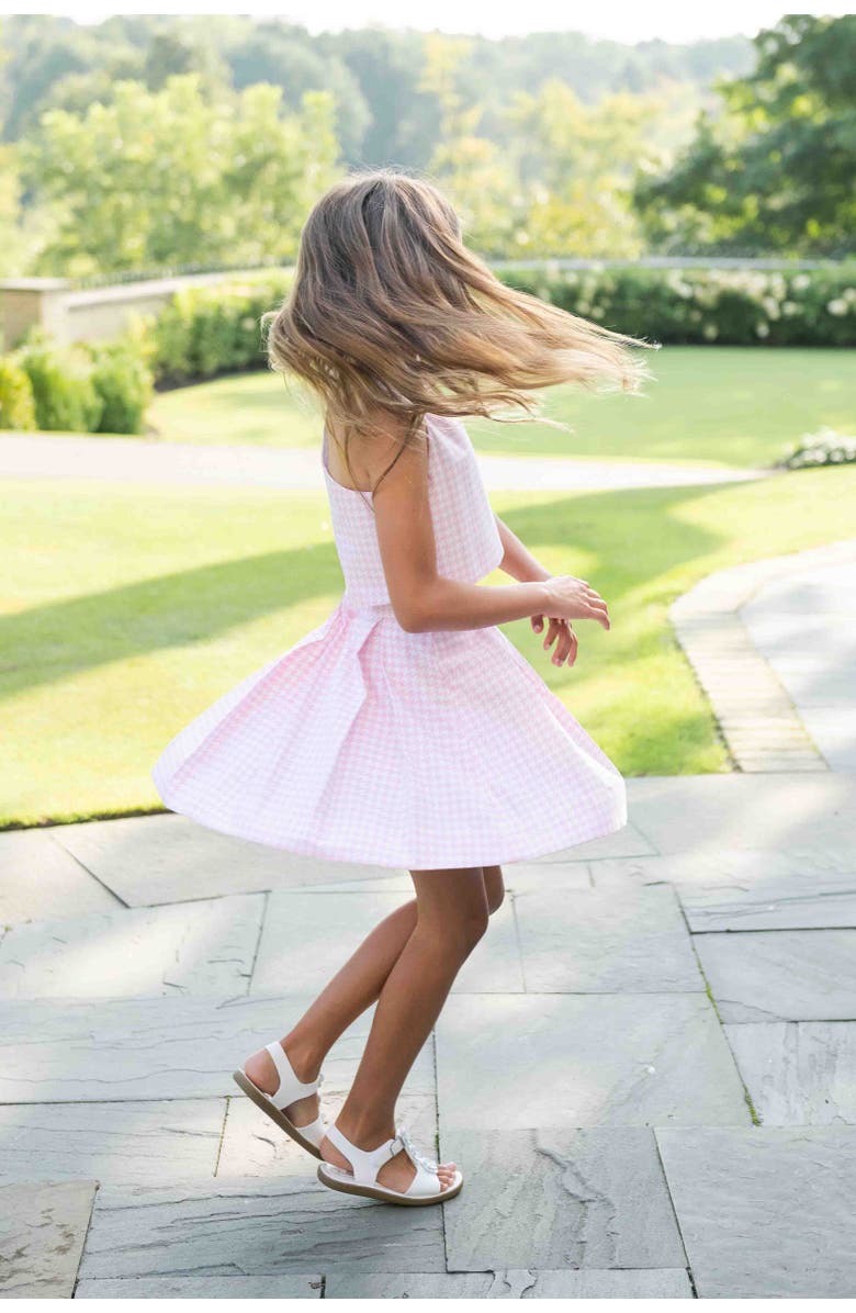 Florence Eiseman Houndstooth Top and Pleated Skirt, Alternate, color, Pink / White