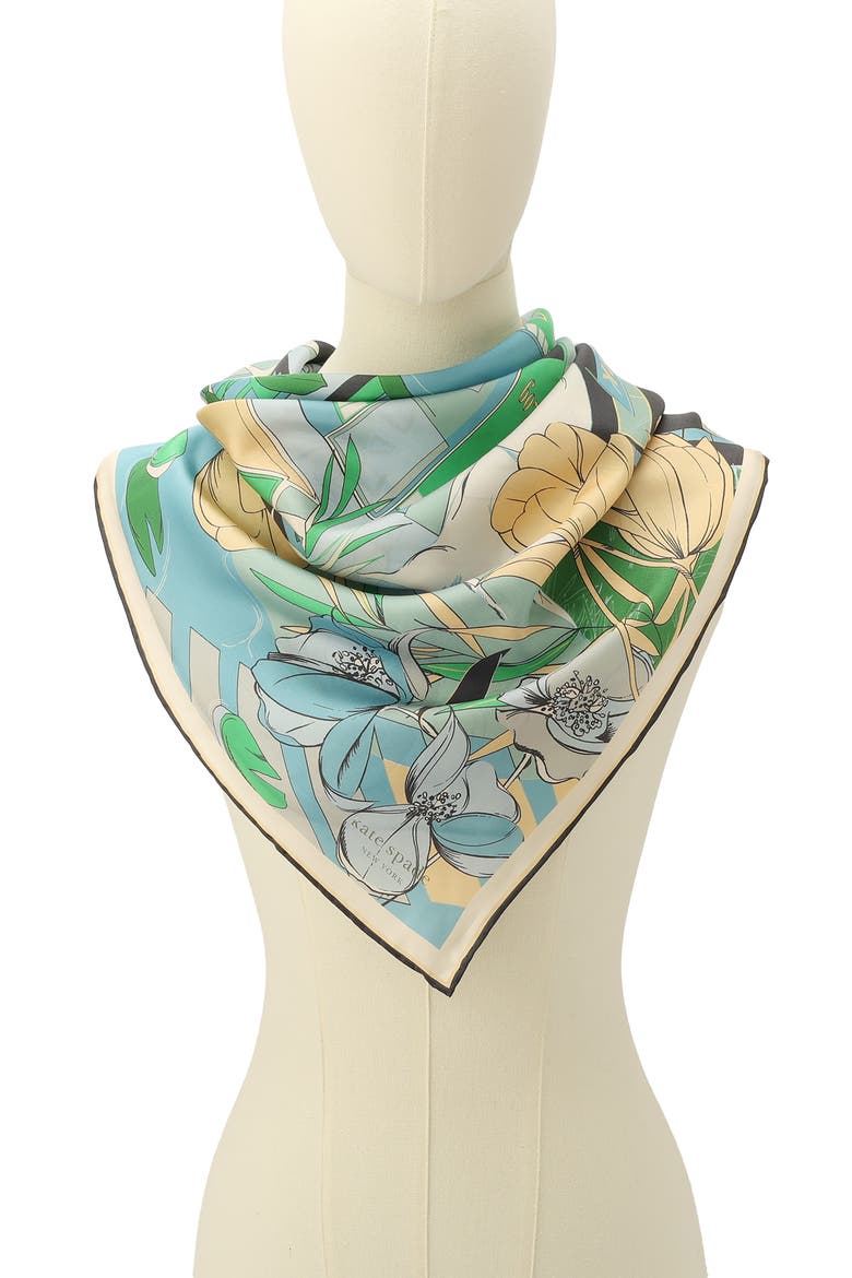 overgrown city silk square scarf, Alternate, color, MULTI