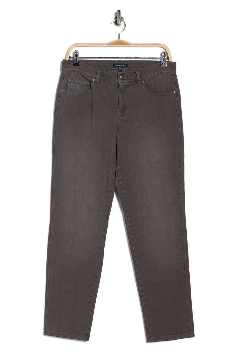 Eileen Fisher High Waist Slim Ankle Jeans, Alternate, color, Asphalt