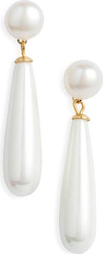 Shashi Linnea Faux Pearl Drop Earrings