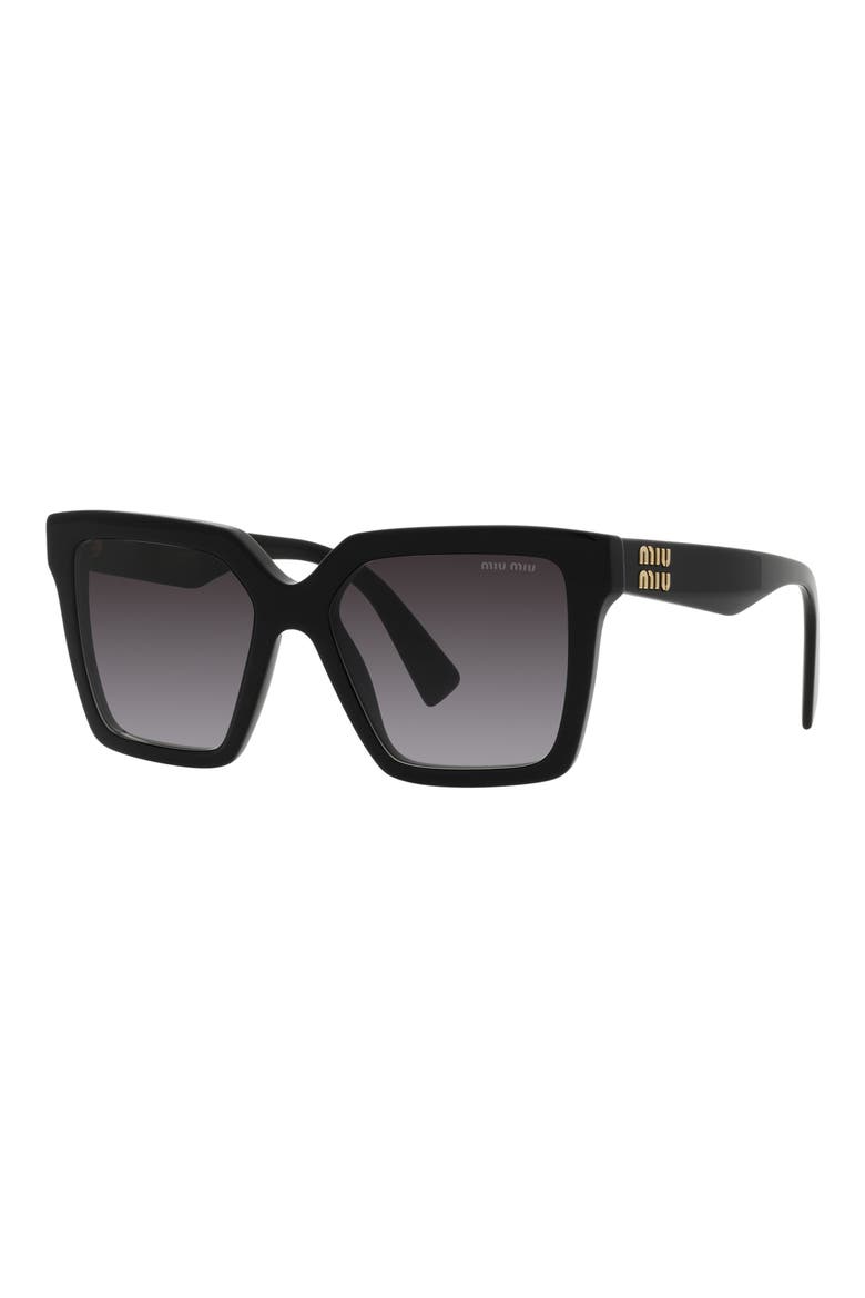 54mm Gradient Square Sunglasses, Alternate, color, BLACK