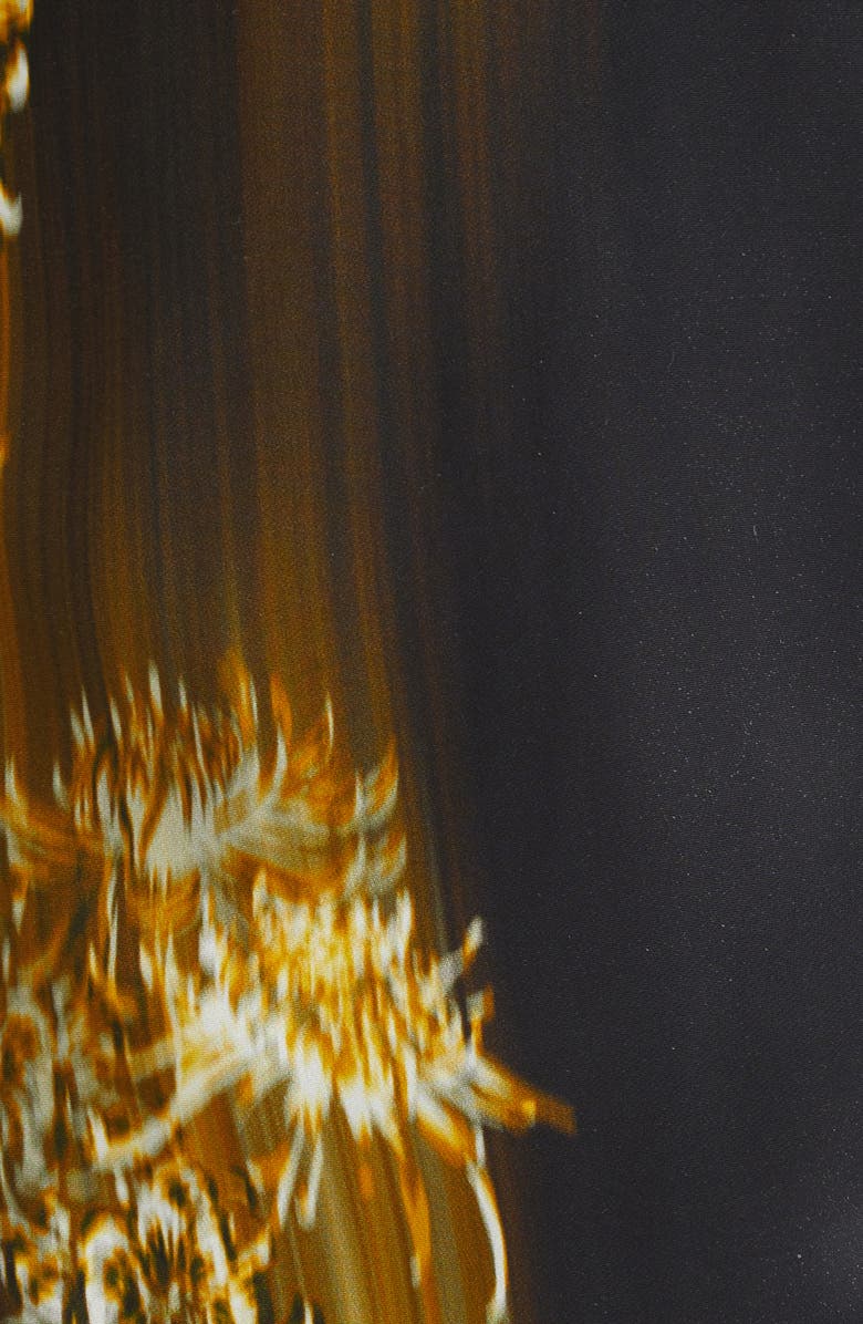 Proenza Schouler Antonella Asymmetric Floral Print Stretch Cady Dress, Alternate, color, Black Multi